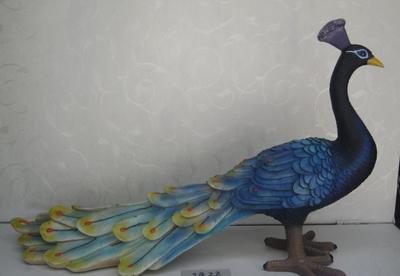 仿真五顏六色大孔雀工藝扇 典雅書房擺件的藝術(shù)之美